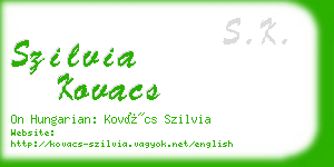 szilvia kovacs business card